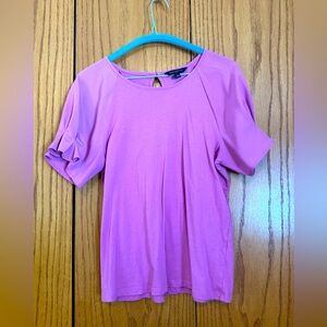 Banana Republic round neck blouse, tshirt cotton & modal  flared capped sleeves